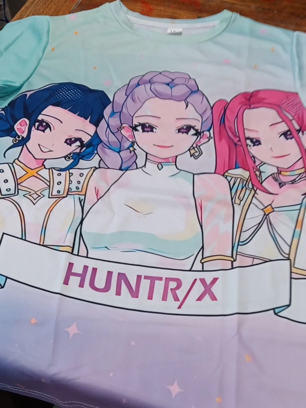 HUNTR/X Anime Girl Graphic Tee in Pastel Mint